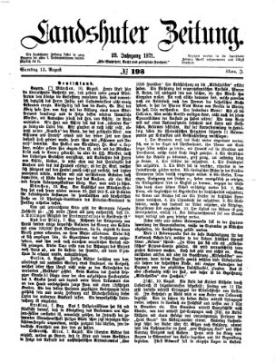 Landshuter Zeitung Samstag 12. August 1871