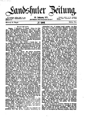 Landshuter Zeitung Mittwoch 23. August 1871