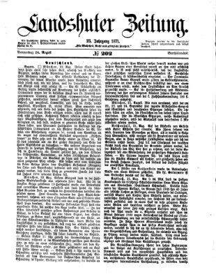 Landshuter Zeitung Donnerstag 24. August 1871