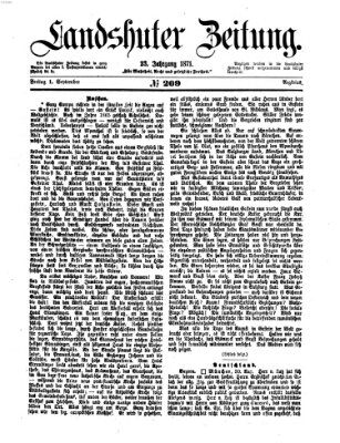 Landshuter Zeitung Freitag 1. September 1871