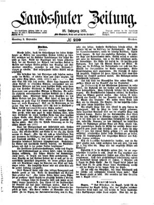 Landshuter Zeitung Samstag 2. September 1871