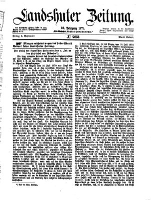 Landshuter Zeitung Freitag 8. September 1871