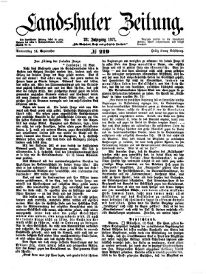 Landshuter Zeitung Donnerstag 14. September 1871