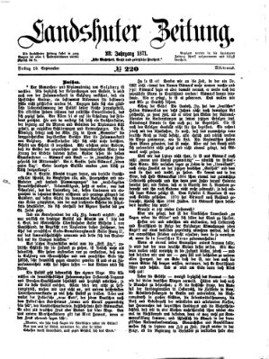 Landshuter Zeitung Freitag 15. September 1871