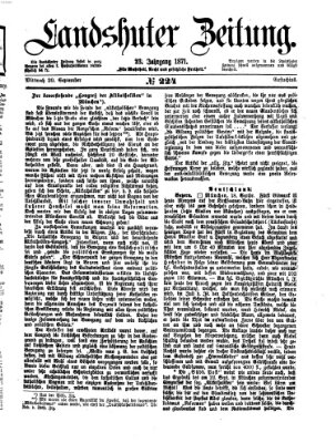 Landshuter Zeitung Mittwoch 20. September 1871