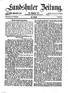 Landshuter Zeitung Donnerstag 21. September 1871