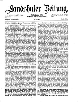 Landshuter Zeitung Samstag 23. September 1871