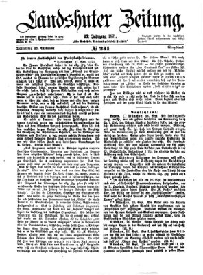 Landshuter Zeitung Donnerstag 28. September 1871