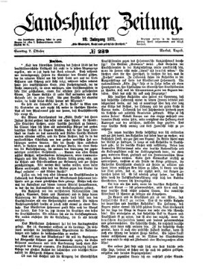 Landshuter Zeitung Samstag 7. Oktober 1871