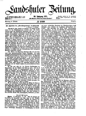 Landshuter Zeitung Sonntag 8. Oktober 1871