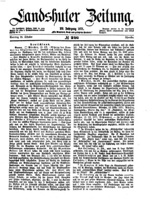 Landshuter Zeitung Sonntag 15. Oktober 1871