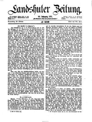 Landshuter Zeitung Donnerstag 19. Oktober 1871