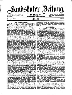 Landshuter Zeitung Freitag 20. Oktober 1871