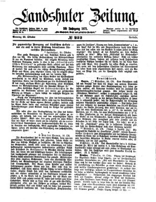 Landshuter Zeitung Sonntag 22. Oktober 1871