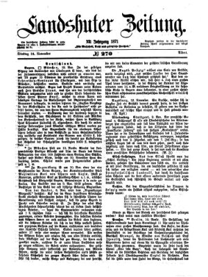 Landshuter Zeitung Dienstag 14. November 1871