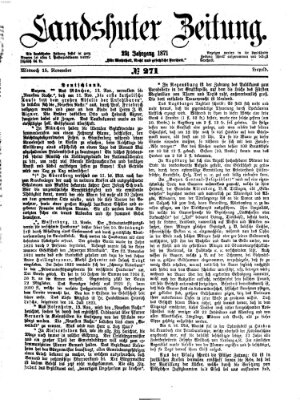 Landshuter Zeitung Mittwoch 15. November 1871