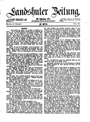 Landshuter Zeitung Samstag 18. November 1871