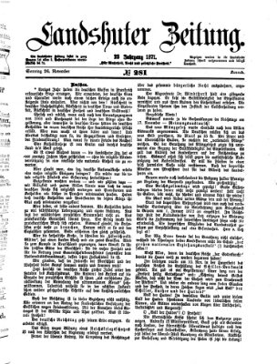 Landshuter Zeitung Sonntag 26. November 1871