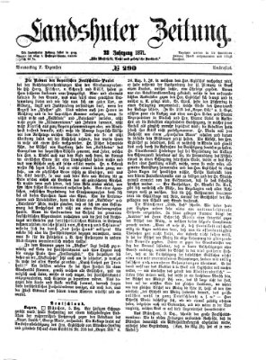 Landshuter Zeitung Donnerstag 7. Dezember 1871