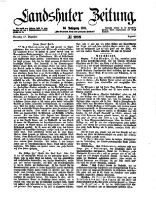 Landshuter Zeitung Sonntag 17. Dezember 1871