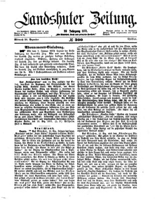 Landshuter Zeitung Mittwoch 20. Dezember 1871