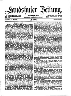 Landshuter Zeitung Donnerstag 21. Dezember 1871