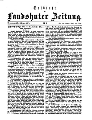 Landshuter Zeitung. Beiblatt zur Landshuter Zeitung (Landshuter Zeitung) Sonntag 29. Januar 1871