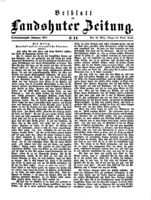 Landshuter Zeitung. Beiblatt zur Landshuter Zeitung (Landshuter Zeitung) Sonntag 12. März 1871