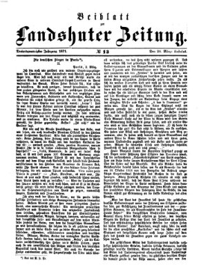 Landshuter Zeitung. Beiblatt zur Landshuter Zeitung (Landshuter Zeitung) Sonntag 26. März 1871