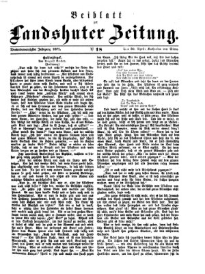 Landshuter Zeitung. Beiblatt zur Landshuter Zeitung (Landshuter Zeitung) Sonntag 30. April 1871