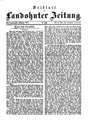 Landshuter Zeitung. Beiblatt zur Landshuter Zeitung (Landshuter Zeitung) Sonntag 28. Mai 1871