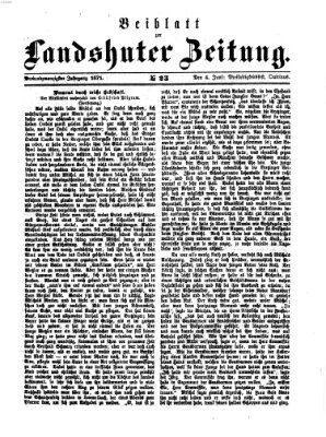 Landshuter Zeitung. Beiblatt zur Landshuter Zeitung (Landshuter Zeitung) Sonntag 4. Juni 1871