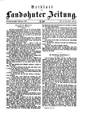 Landshuter Zeitung. Beiblatt zur Landshuter Zeitung (Landshuter Zeitung) Montag 4. September 1871