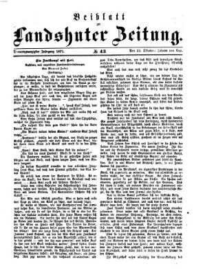 Landshuter Zeitung. Beiblatt zur Landshuter Zeitung (Landshuter Zeitung) Montag 23. Oktober 1871