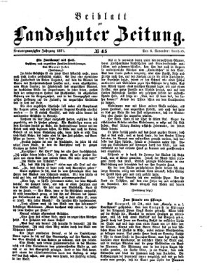 Landshuter Zeitung. Beiblatt zur Landshuter Zeitung (Landshuter Zeitung) Montag 6. November 1871