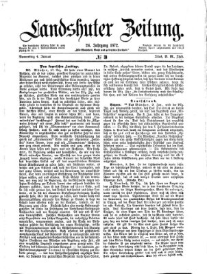 Landshuter Zeitung Donnerstag 4. Januar 1872