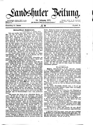 Landshuter Zeitung Donnerstag 11. Januar 1872