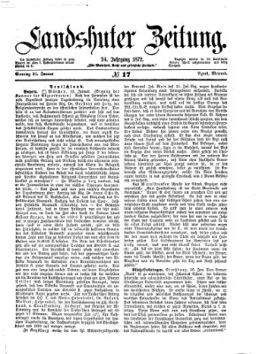 Landshuter Zeitung Sonntag 21. Januar 1872