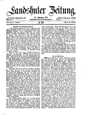 Landshuter Zeitung Donnerstag 8. Februar 1872