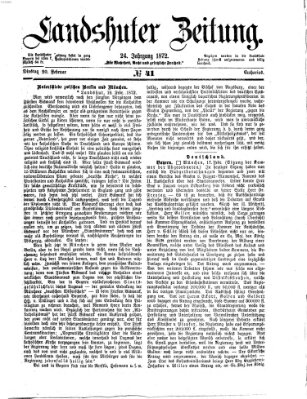 Landshuter Zeitung Dienstag 20. Februar 1872