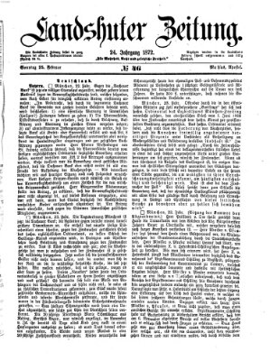 Landshuter Zeitung Sonntag 25. Februar 1872