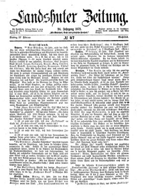 Landshuter Zeitung Dienstag 27. Februar 1872