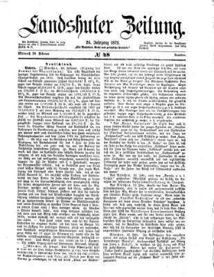 Landshuter Zeitung Mittwoch 28. Februar 1872