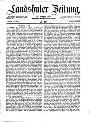 Landshuter Zeitung Sonntag 10. März 1872