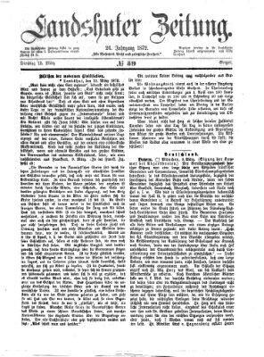 Landshuter Zeitung Dienstag 12. März 1872