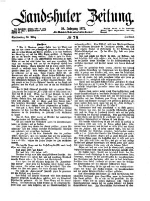 Landshuter Zeitung Samstag 30. März 1872