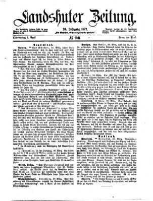 Landshuter Zeitung Dienstag 2. April 1872