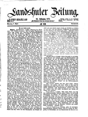 Landshuter Zeitung Sonntag 7. April 1872