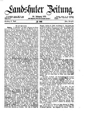 Landshuter Zeitung Samstag 27. April 1872