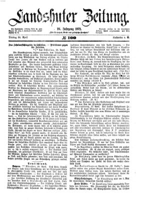 Landshuter Zeitung Dienstag 30. April 1872